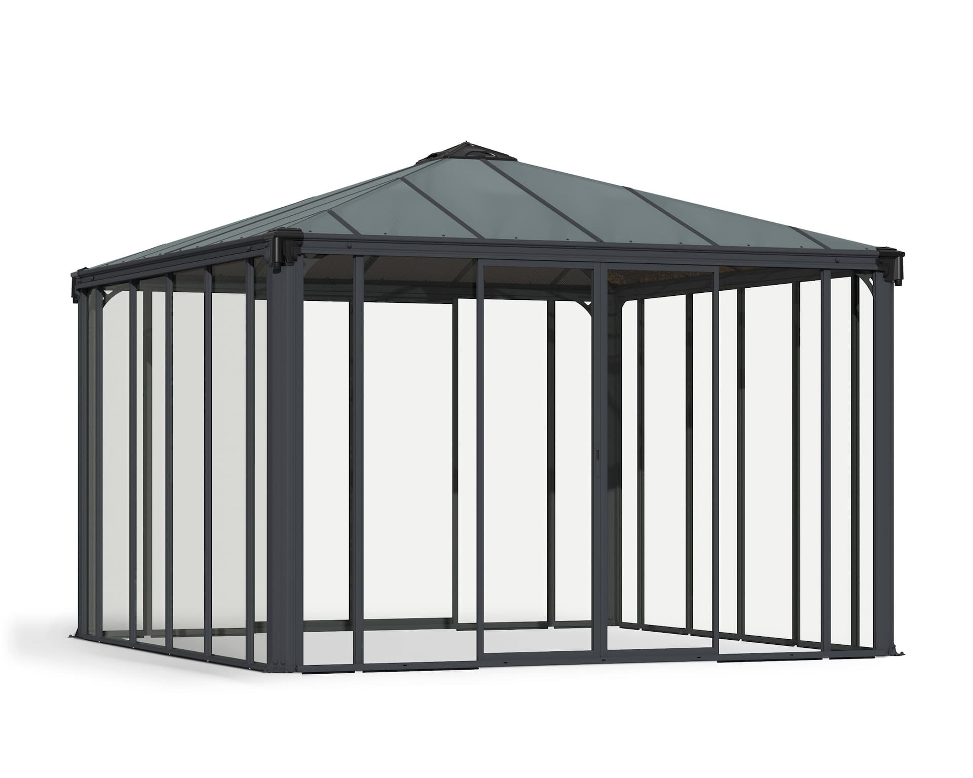 Ledro Aluminum Enclosed Gazebo with Roof Panels, Weather-Resistant, 12 x 12-ft