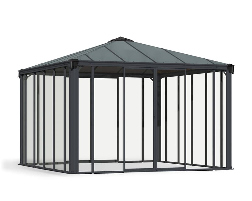 Ledro Aluminum Enclosed Gazebo with Roof Panels, Weather-Resistant, 12 x 12-ft