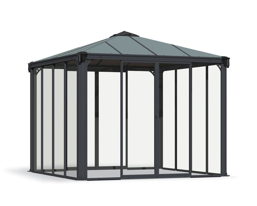 Ledro Aluminum Enclosed Gazebo with Roof Panels, Weather-Resistant, 10 x 10-ft