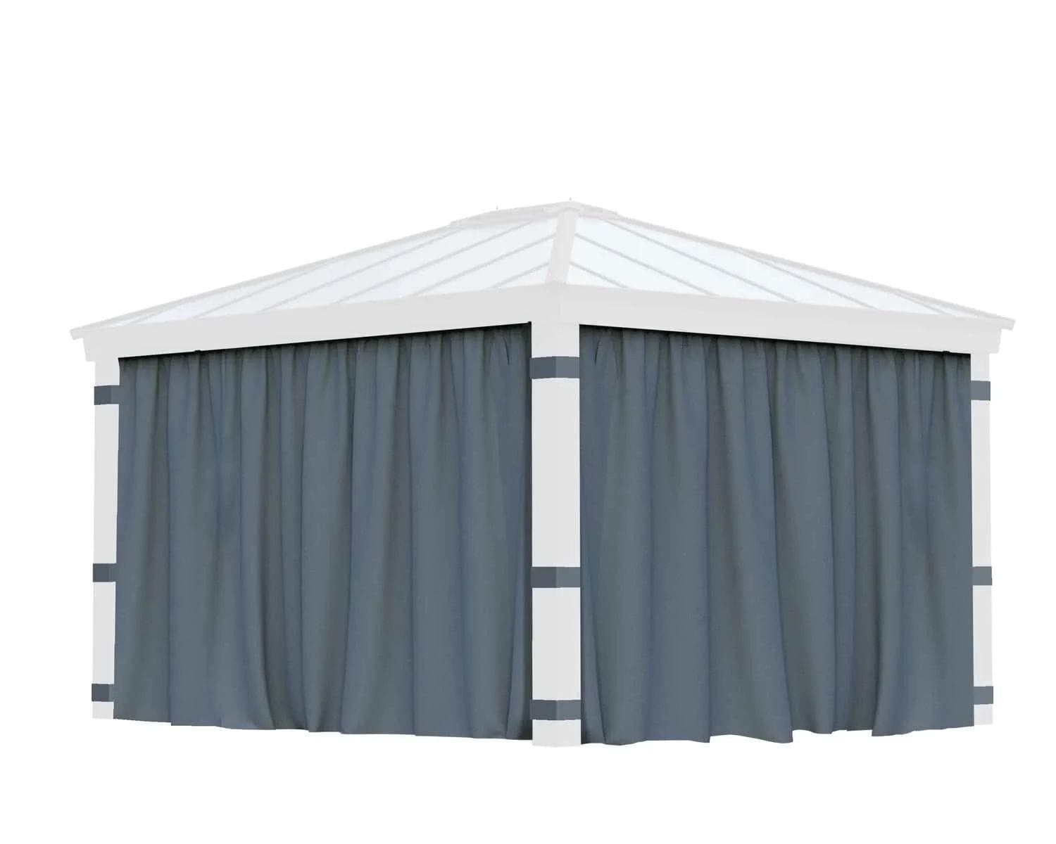 Dallas Gazebo Curtain Set with 4 Curtains, 12 x 14-ft, Grey