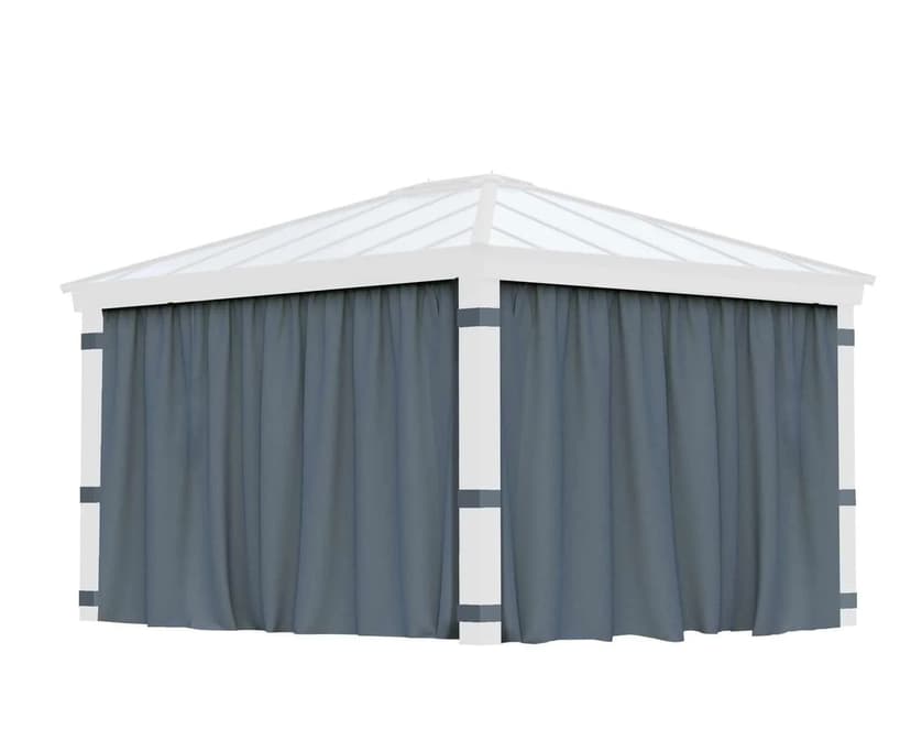 Dallas Gazebo Curtain Set with 4 Curtains, 12 x 14-ft, Grey
