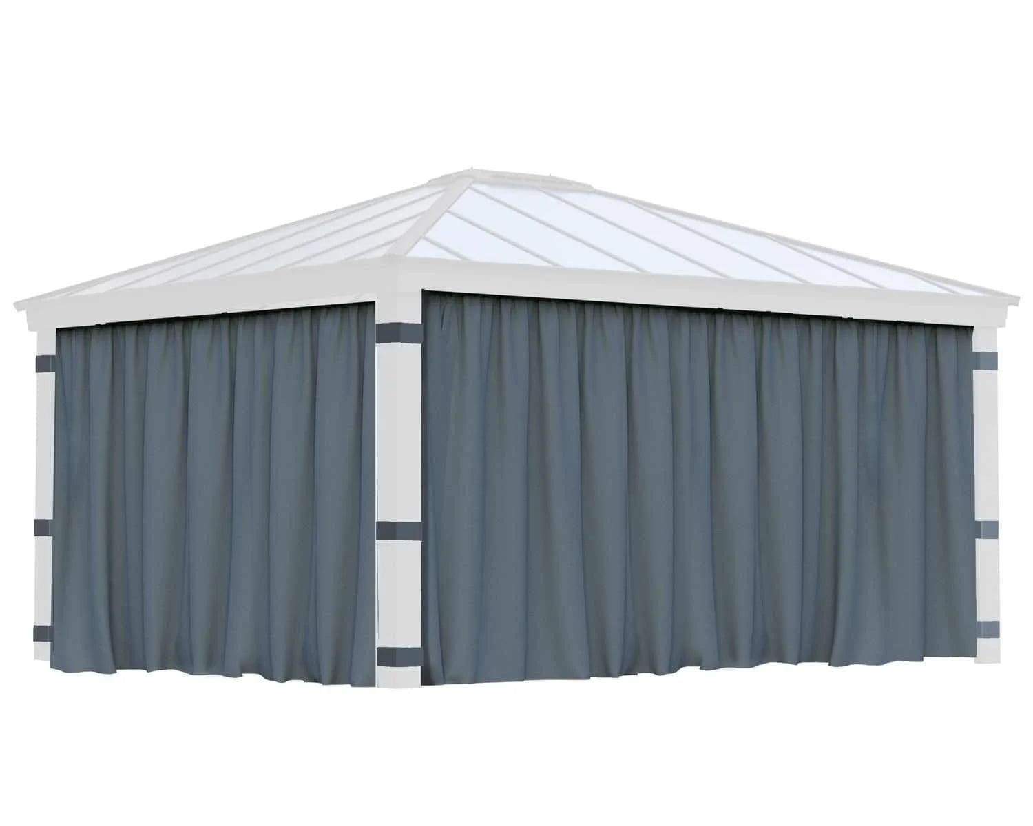 Dallas Gazebo Curtain Set with 4 Curtains, 14 x 16-ft, Grey