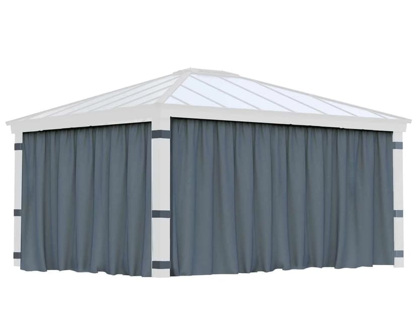 Dallas Gazebo Curtain Set with 4 Curtains, 14 x 16-ft, Grey
