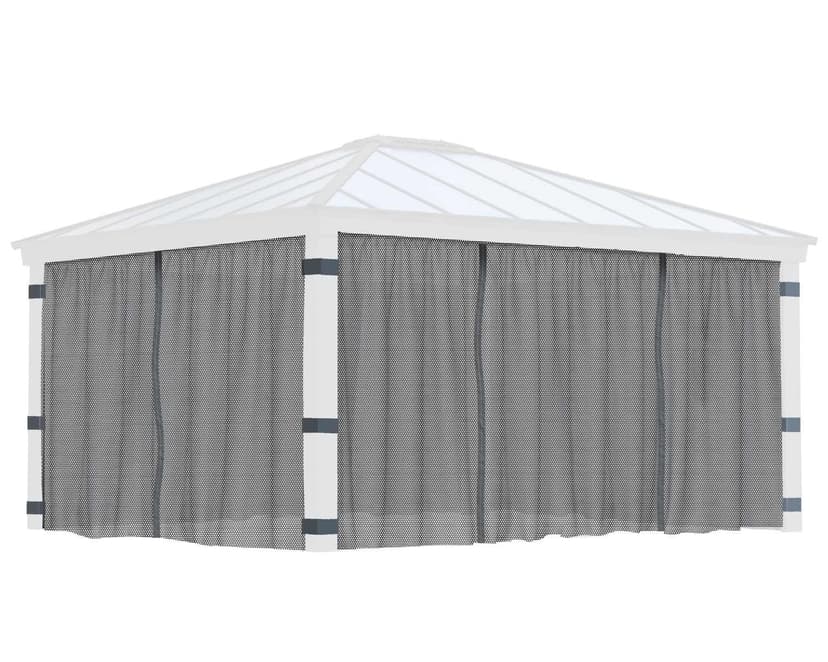 Dallas Gazebo Netting Set with 4 Screens, 14 x 16-ft, Grey