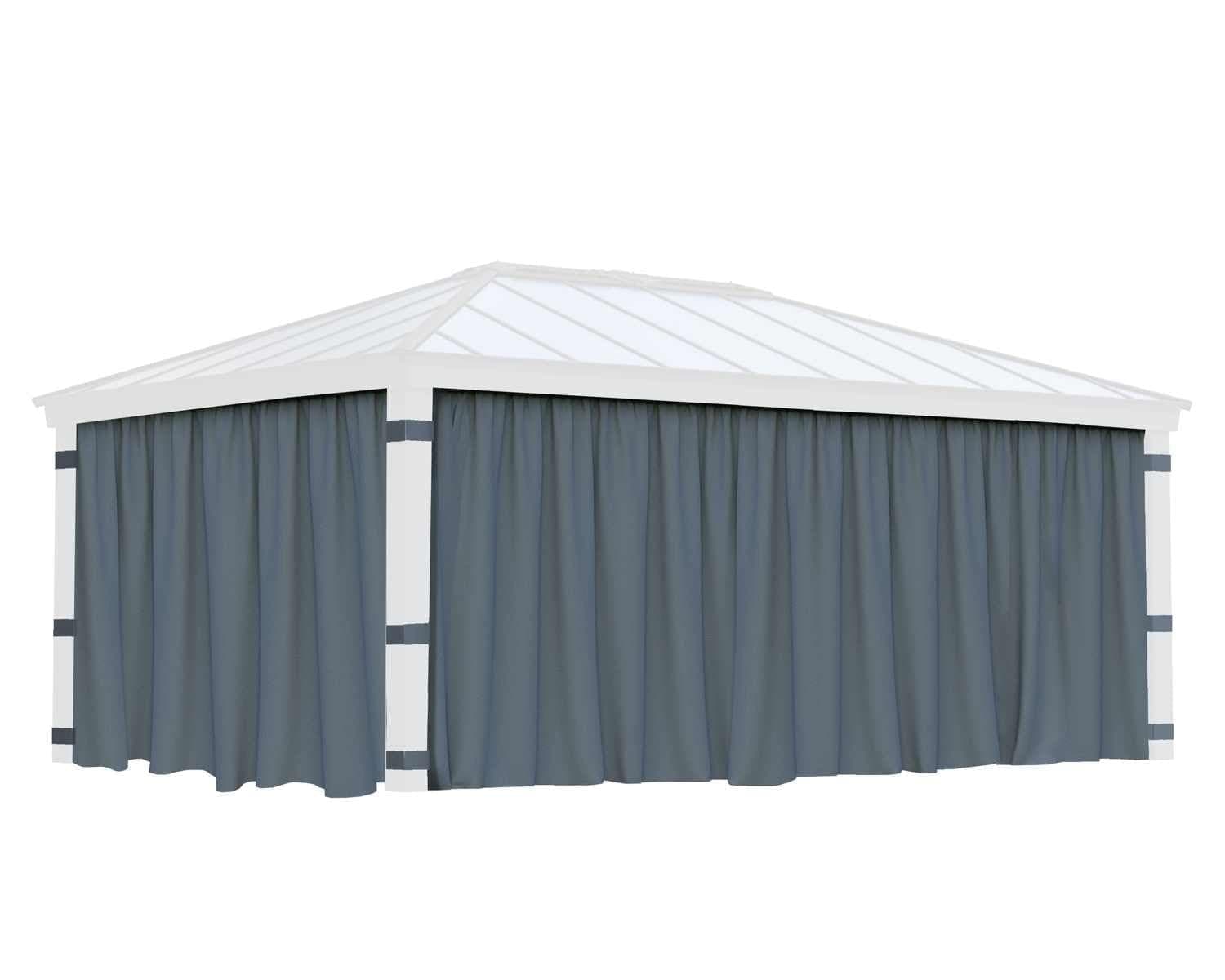 Dallas Gazebo Curtain Set with 4 Curtains, 14 x 20-ft, Grey