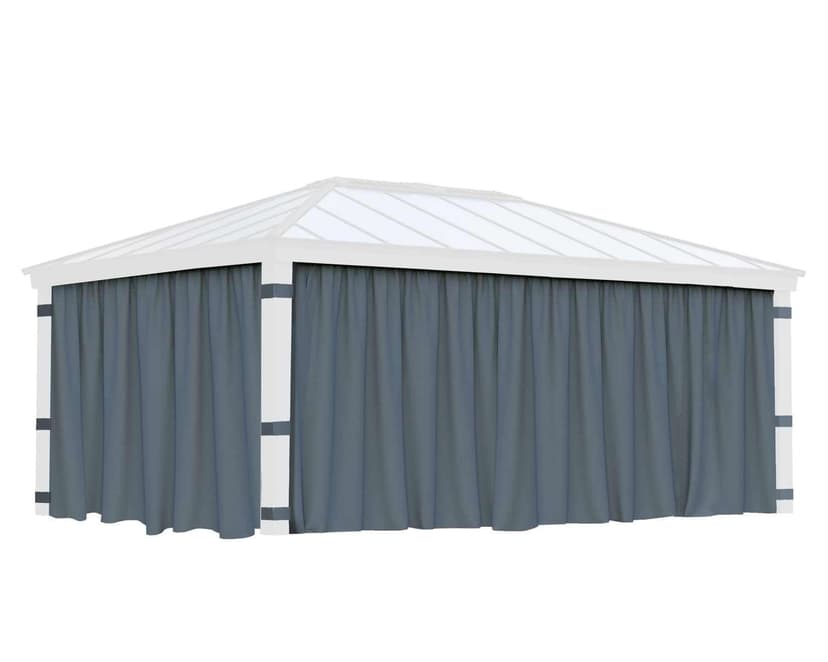 Dallas Gazebo Curtain Set with 4 Curtains, 14 x 20-ft, Grey