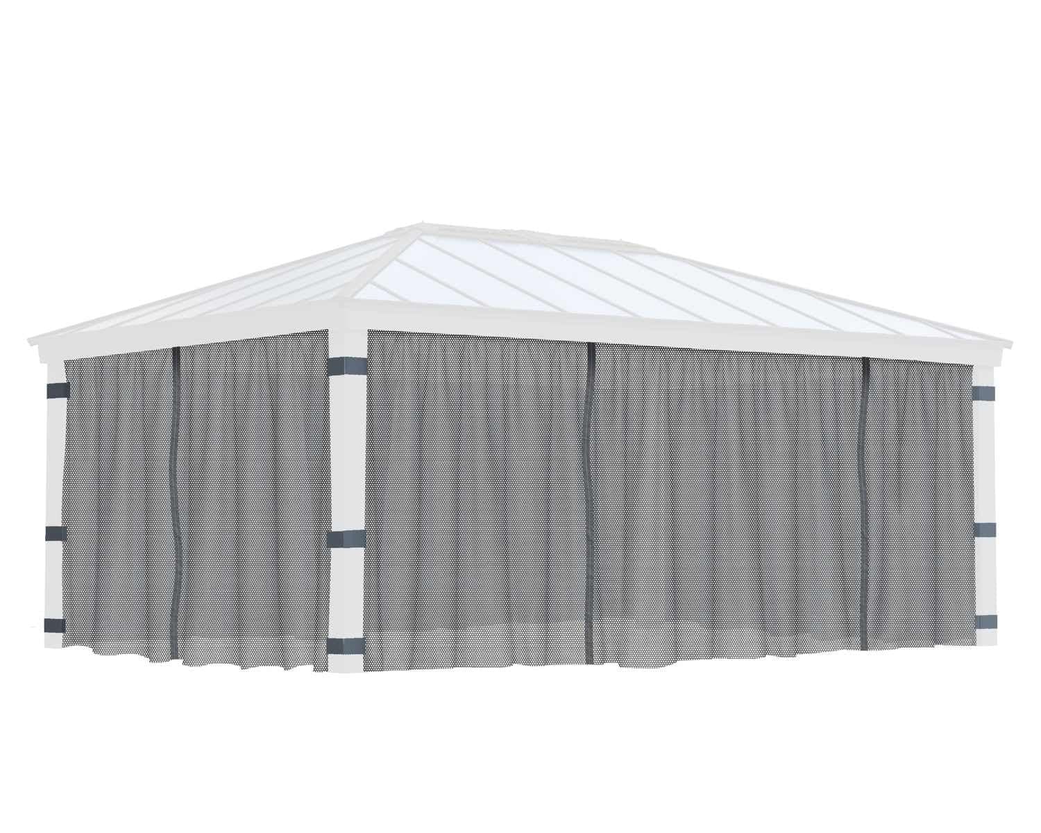 Dallas Gazebo Netting Set with 4 Screens, 14 x 20-ft, Grey