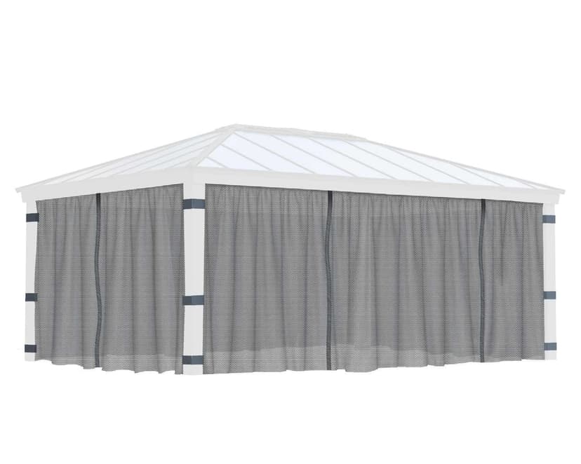 Dallas Gazebo Netting Set with 4 Screens, 14 x 20-ft, Grey