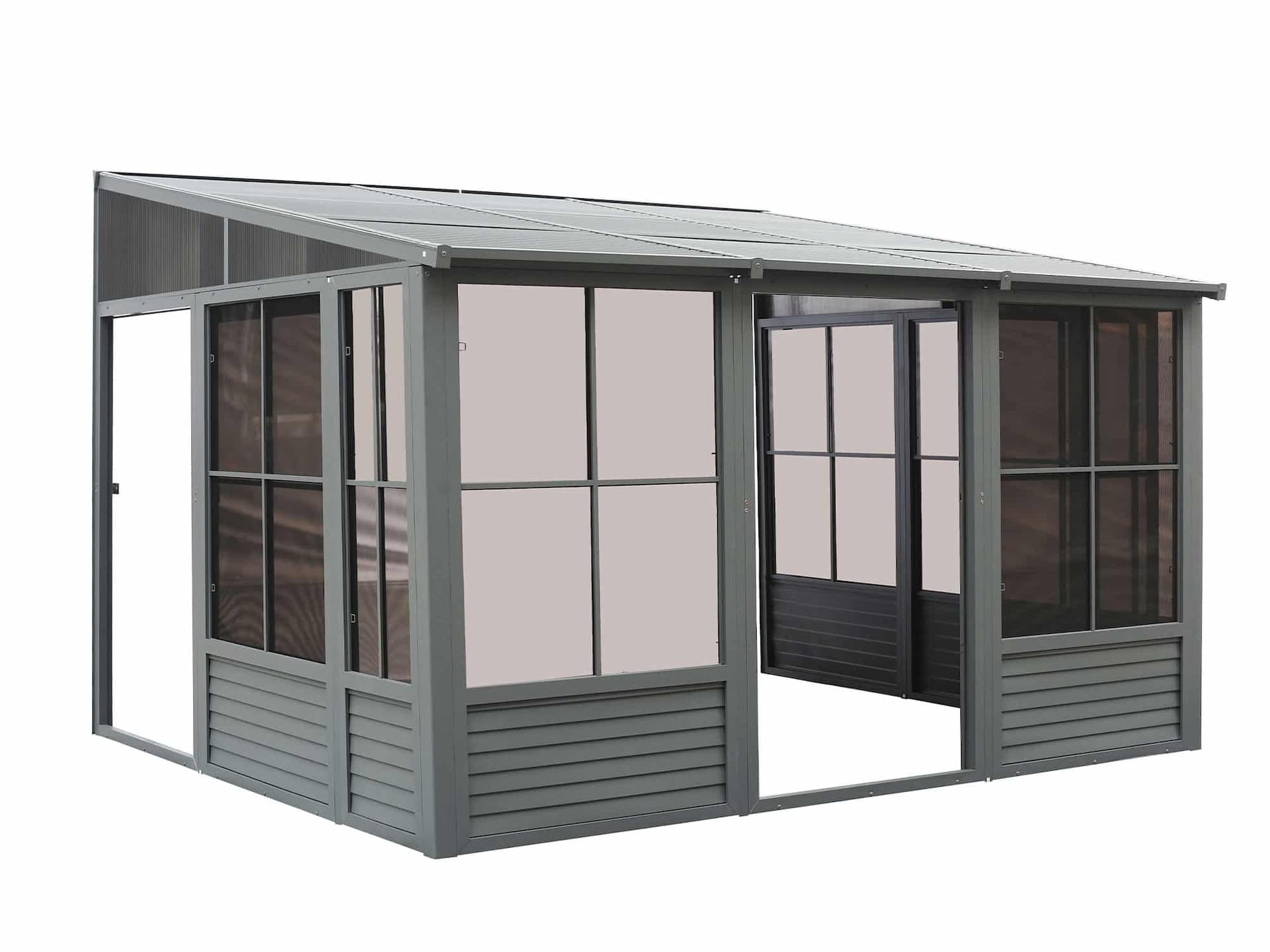 Gazebo Penguin Florence Add-A-Room with Metal Roof, 10 x 12-ft, Slate