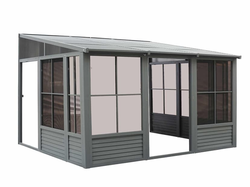 Gazebo Penguin Florence Add-A-Room with Metal Roof, 10 x 12-ft, Slate