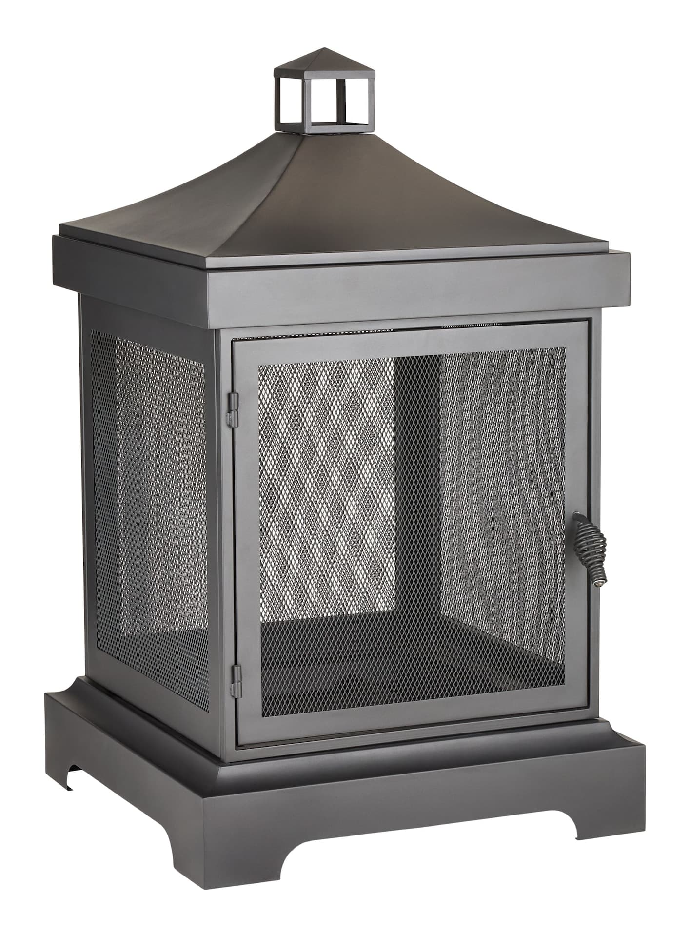 CANVAS Elias Square Outdoor Wood Burning Fireplace with Safety Top, 24-in