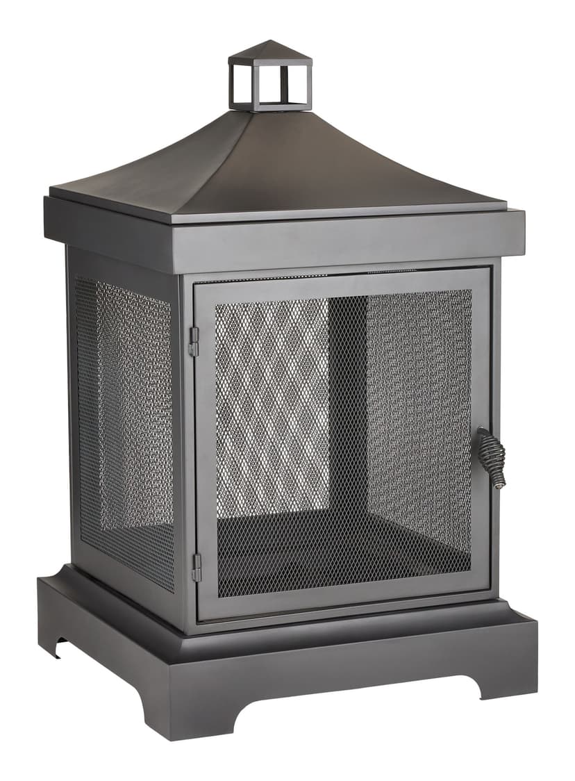 CANVAS Elias Square Outdoor Wood Burning Fireplace with Safety Top, 24-in