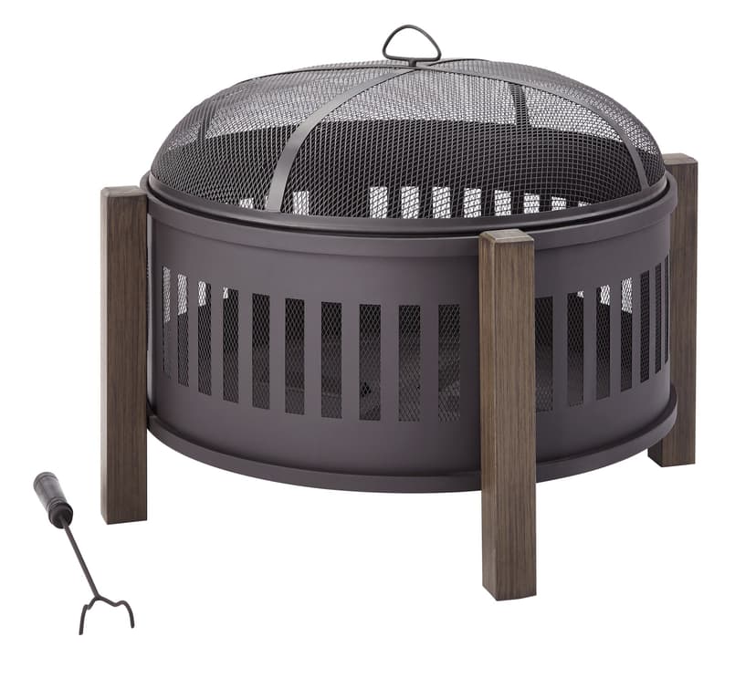 Canvas Campobello Round Wood Burning Outdoor Fire Bowl/Fire Pit, 31 x 24-in