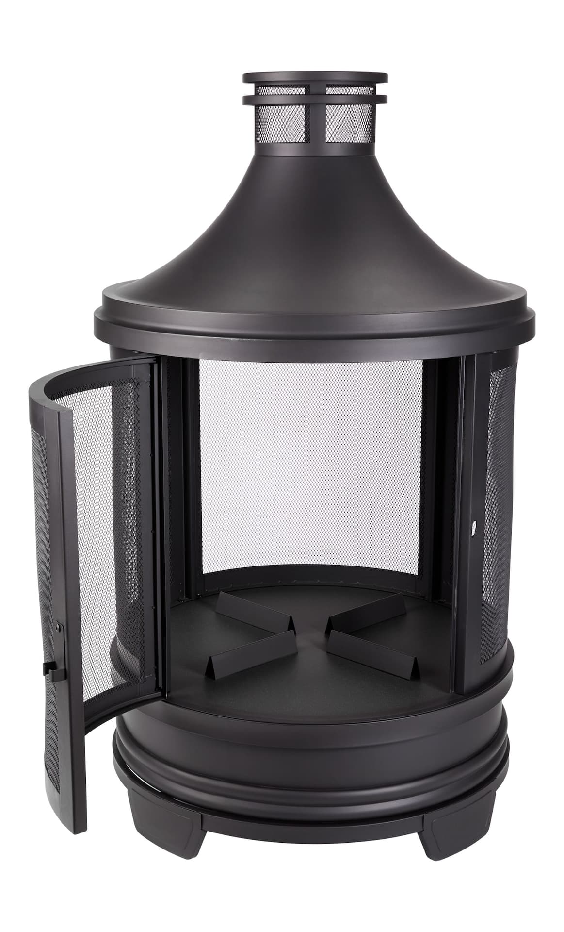 CANVAS Valin Round Outdoor Wood Fireplace, 30-in, Black