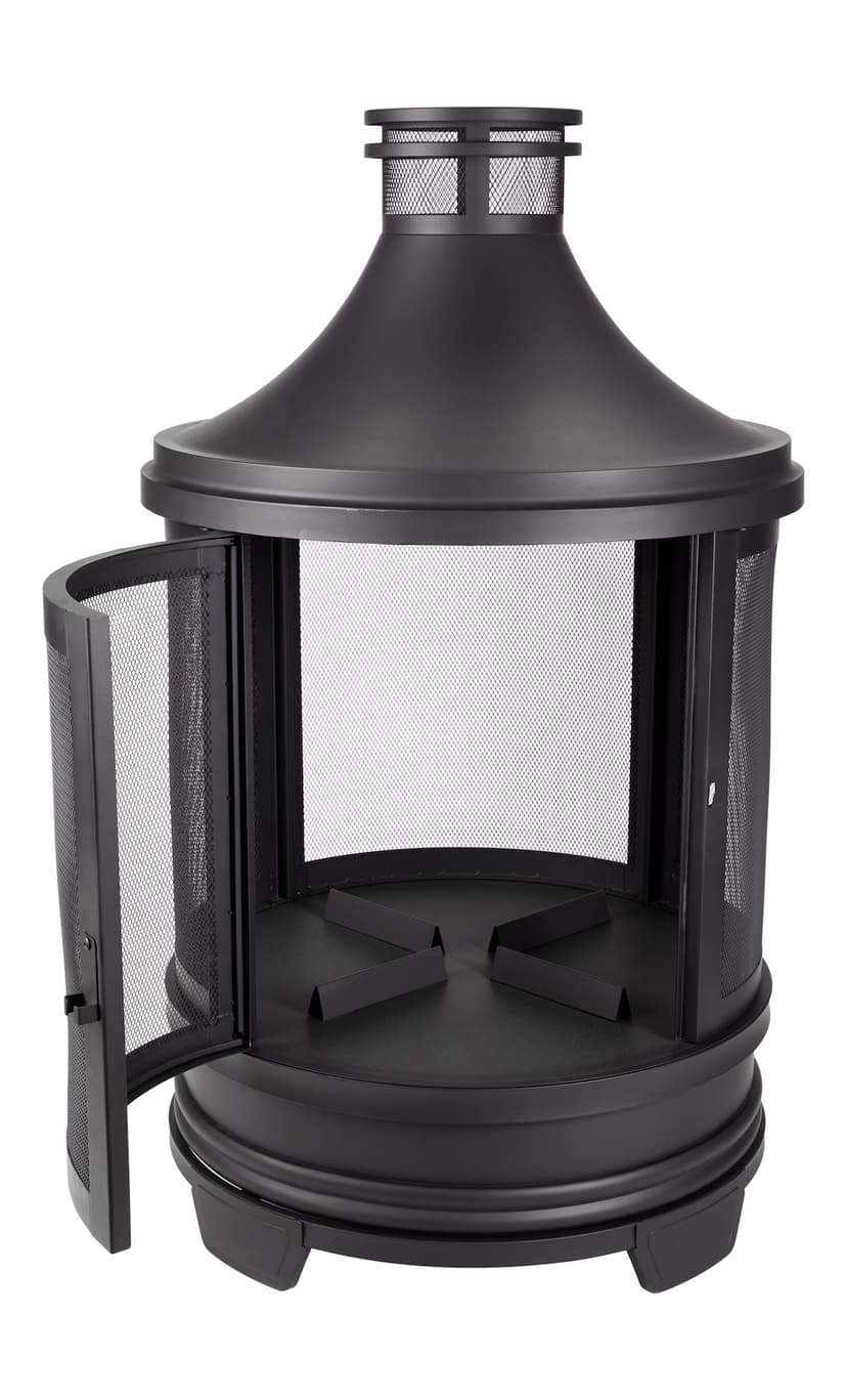 CANVAS Valin Round Outdoor Wood Fireplace, 30-in, Black