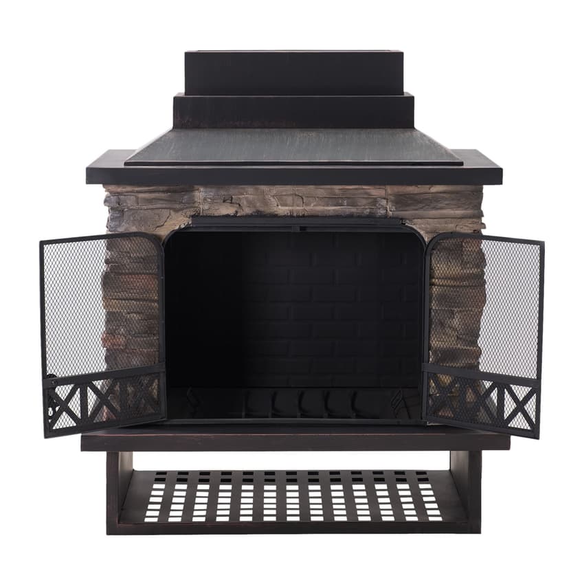 Sunjoy Farmington Outdoor Wood Burning Fireplace