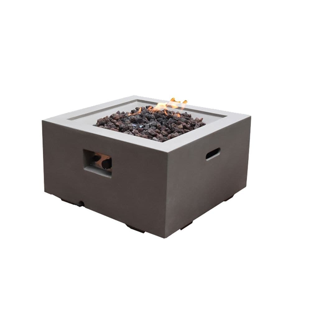 Modeno Ridgefield Propane Fueled Outdoor Fire Table with PVC Cover, 40,000 BTUs, Square, Grey
