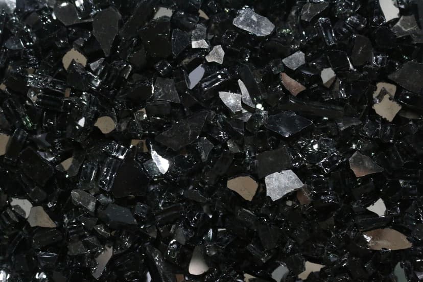 Elementi Crushed Reflective Tempered Fireglass for Fire Pit, Carbon Black