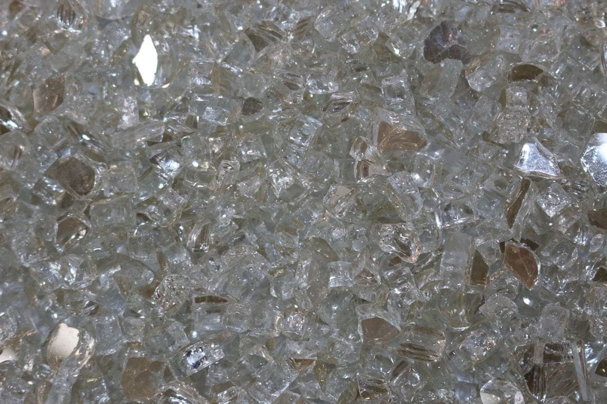 Elementi Crushed Reflective Tempered Fireglass for Fire Pit, Platinum