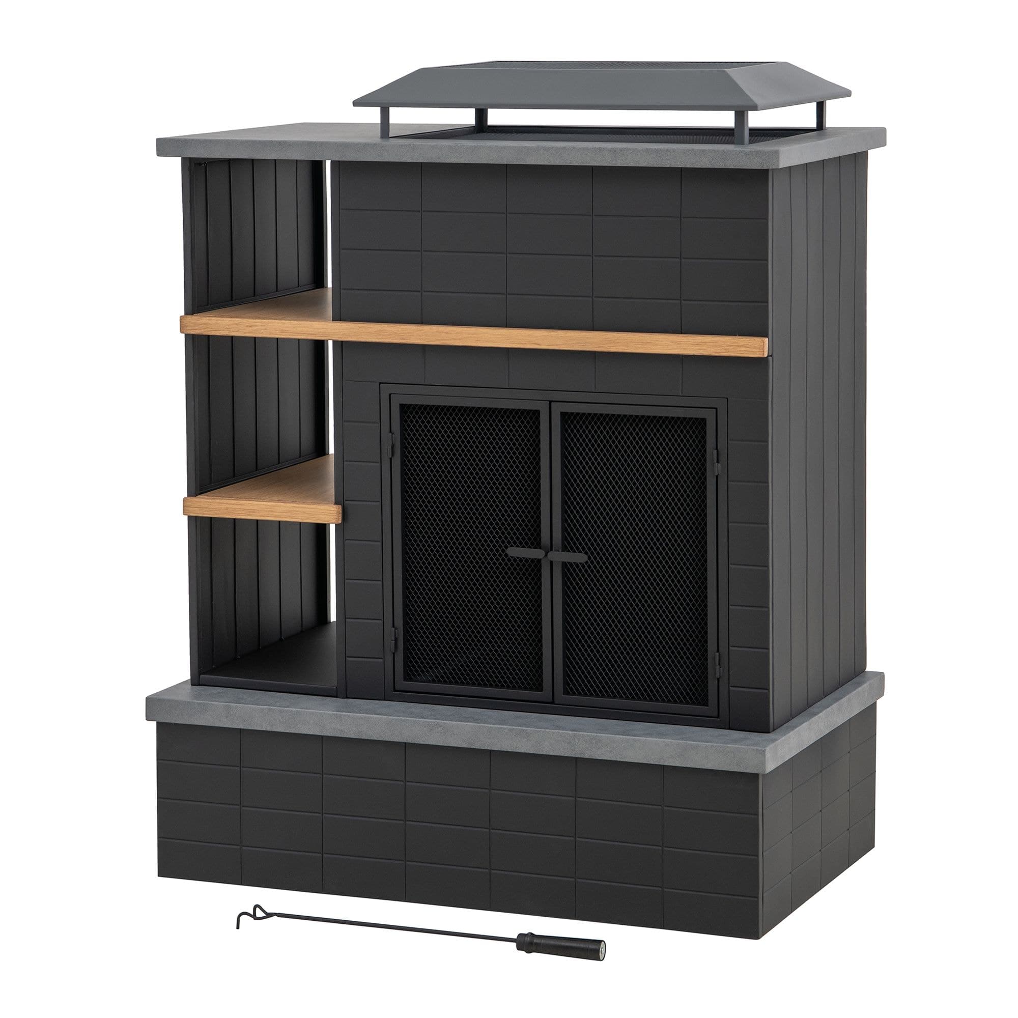 Sunjoy Aukland Outdoor Wood Burning Fireplace