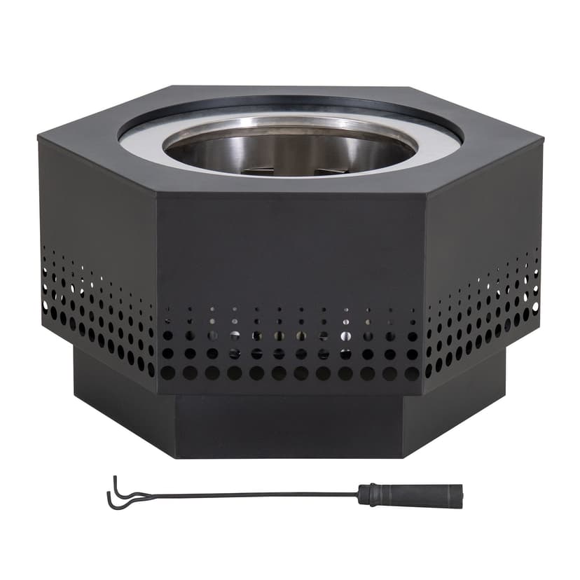 Sunjoy Hexagonal Low Smoke Firepit, Dot Pattern, 28-in