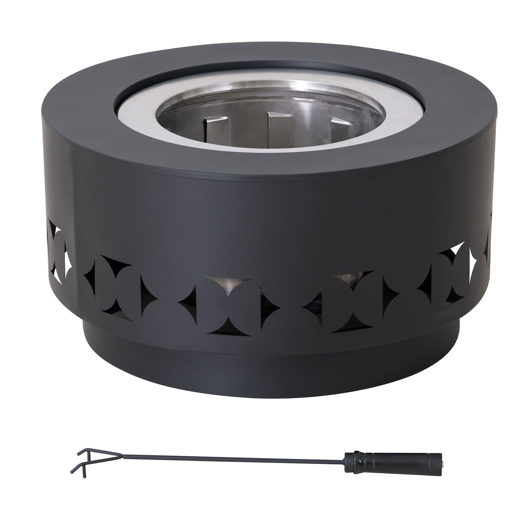 Sunjoy Circular Low Smoke Firepit, 28-in