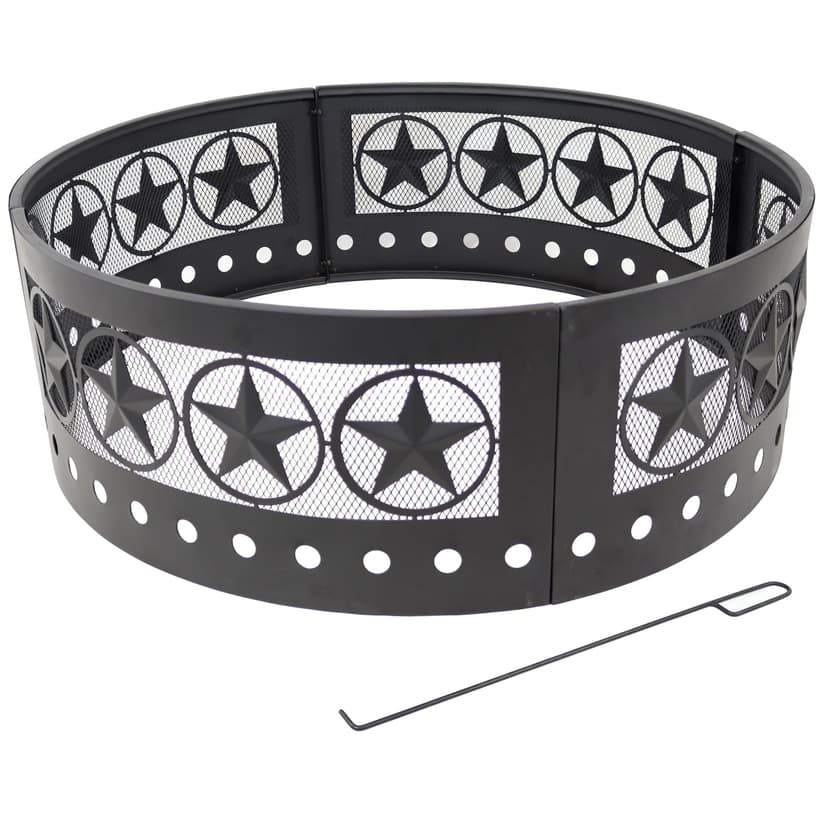 Sunnydaze Décor Heavy-Duty Steel Cut Out Campfire Ring, 36-in
