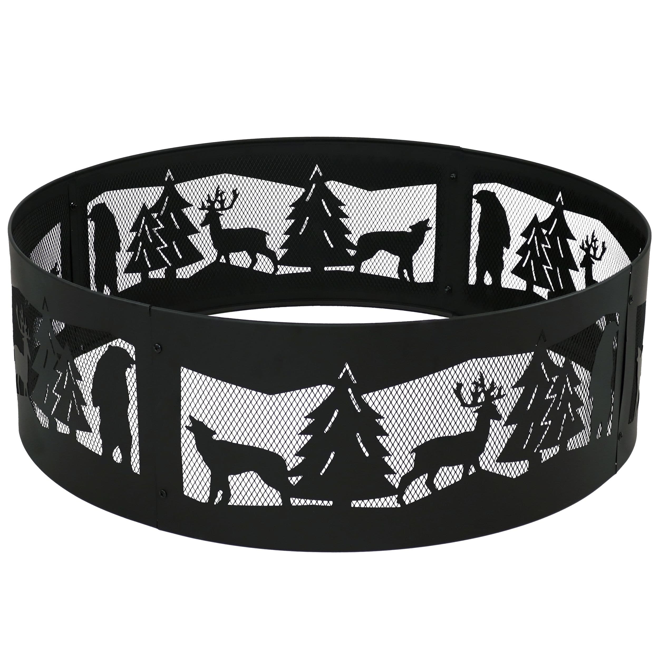 Sunnydaze Decor Forest Wilderness Fire Ring, 36-in