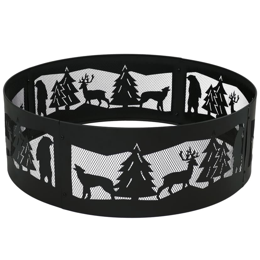 Sunnydaze Decor Forest Wilderness Fire Ring, 36-in