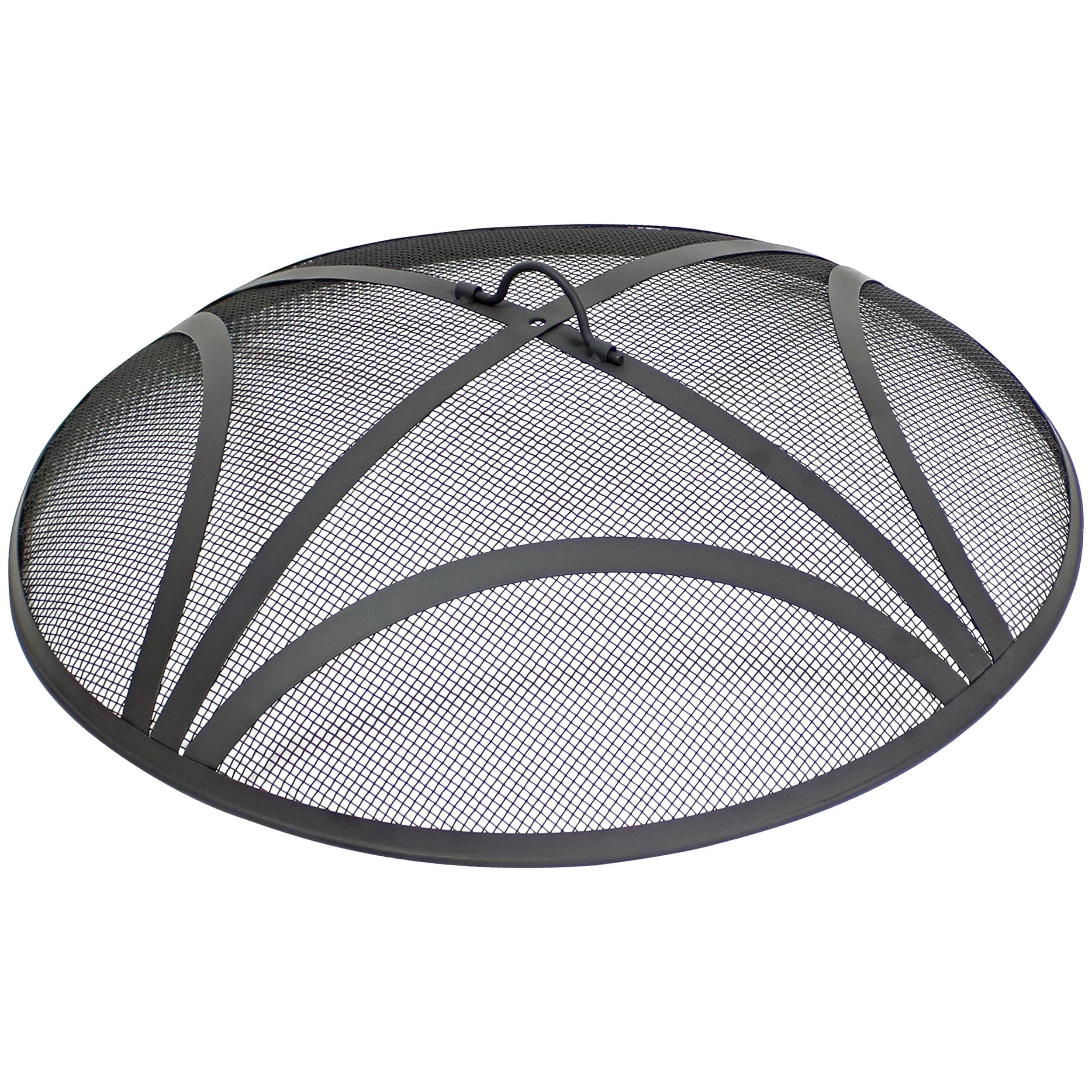 Sunnydaze Decor Reinforced Steel Mesh Spark Screen, Black, 24-in