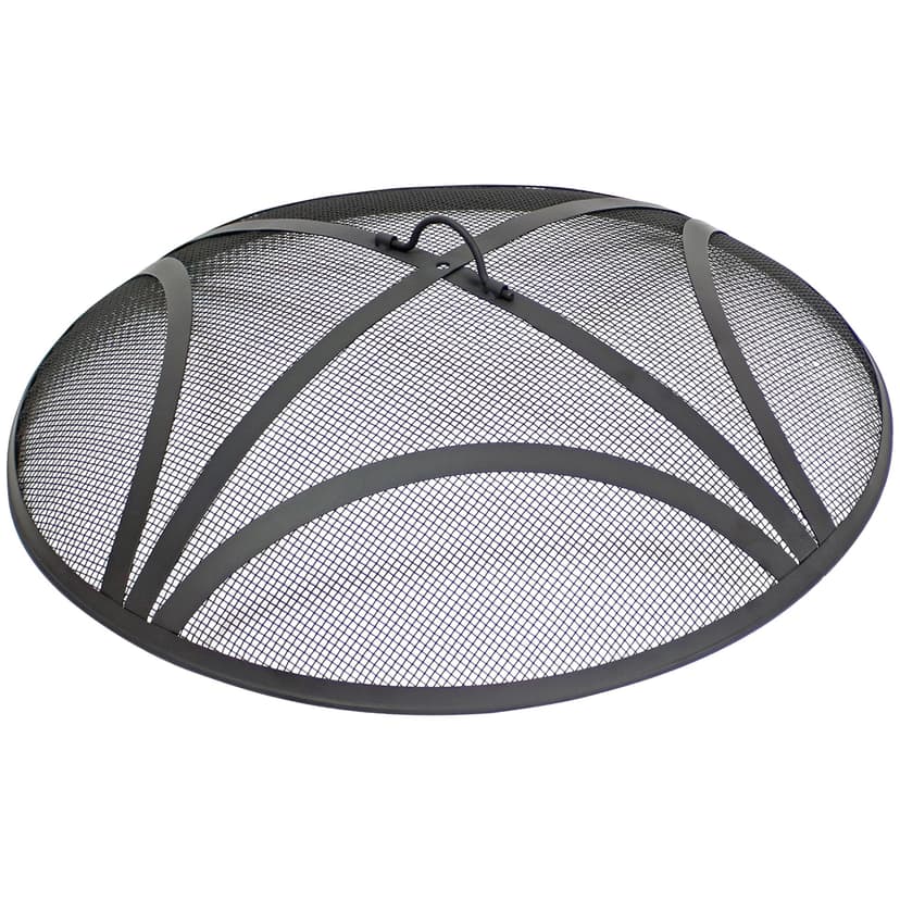 Sunnydaze Decor Reinforced Steel Mesh Spark Screen, Black, 24-in