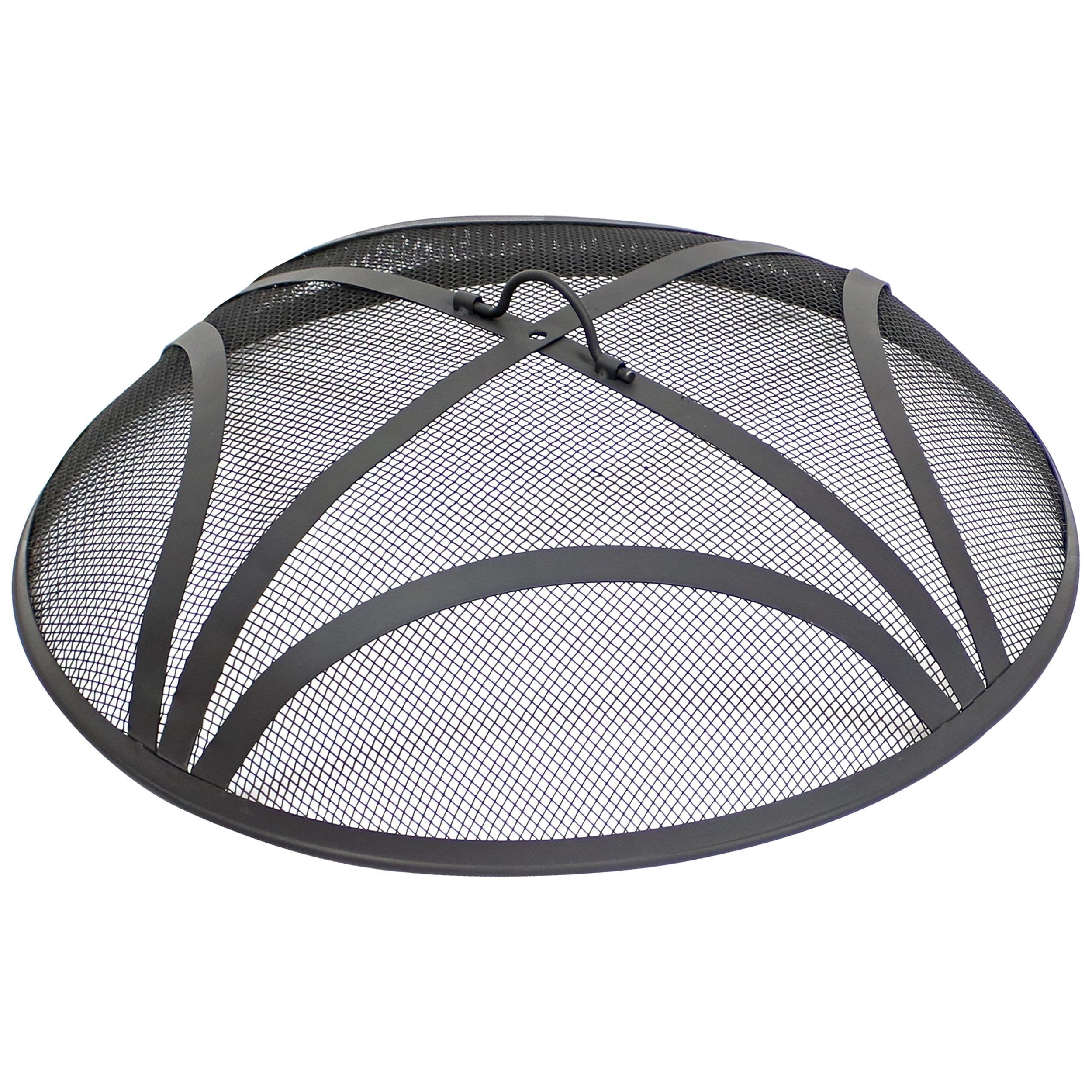 Sunnydaze Decor Steel Round Fire Pit, Black, 22-in