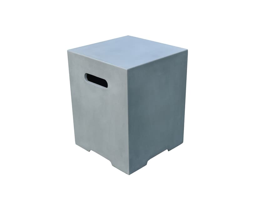 Elementi Square Tank Cover Smooth Finish, Light Grey
