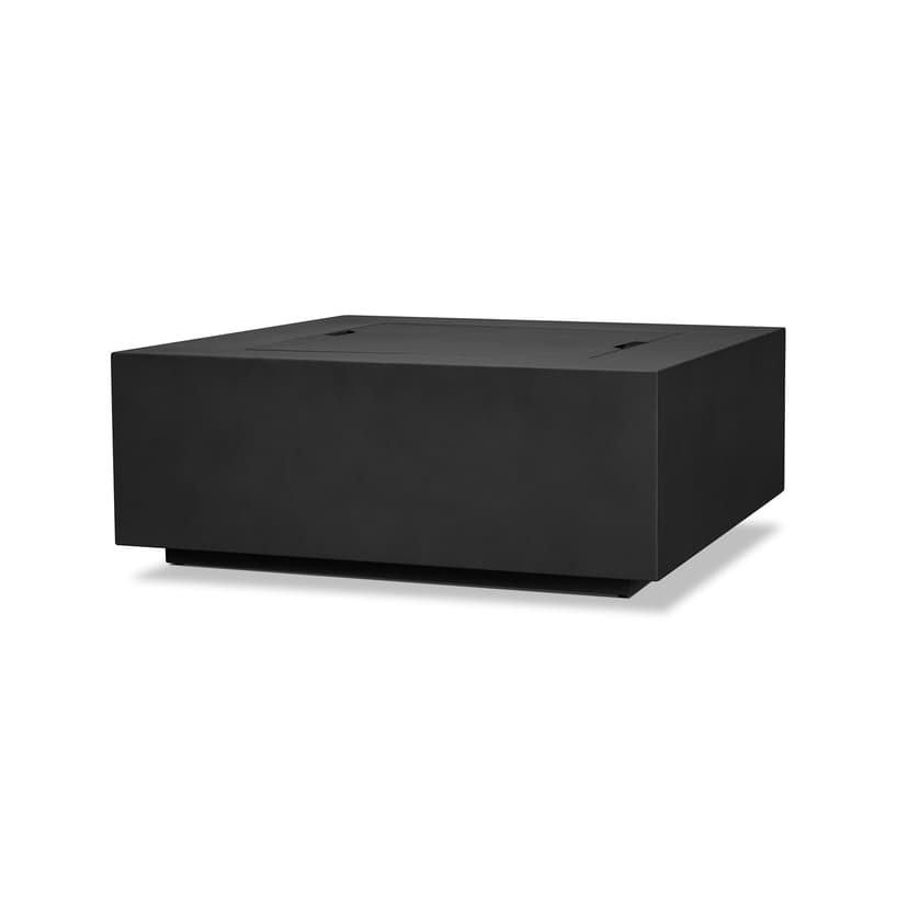 Aegean Square Steel Gas Fire Pit Table in Black, 36-in