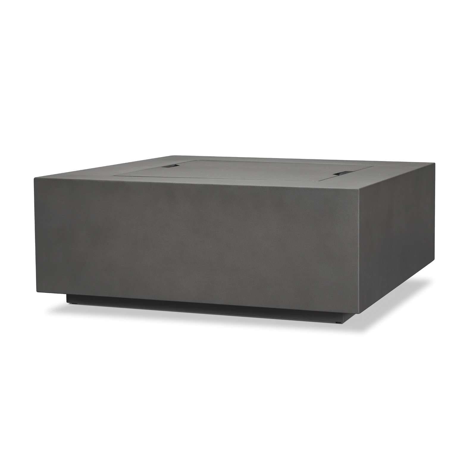Aegean Square Steel Gas Fire Pit Table in Weathered Slate, 36-in