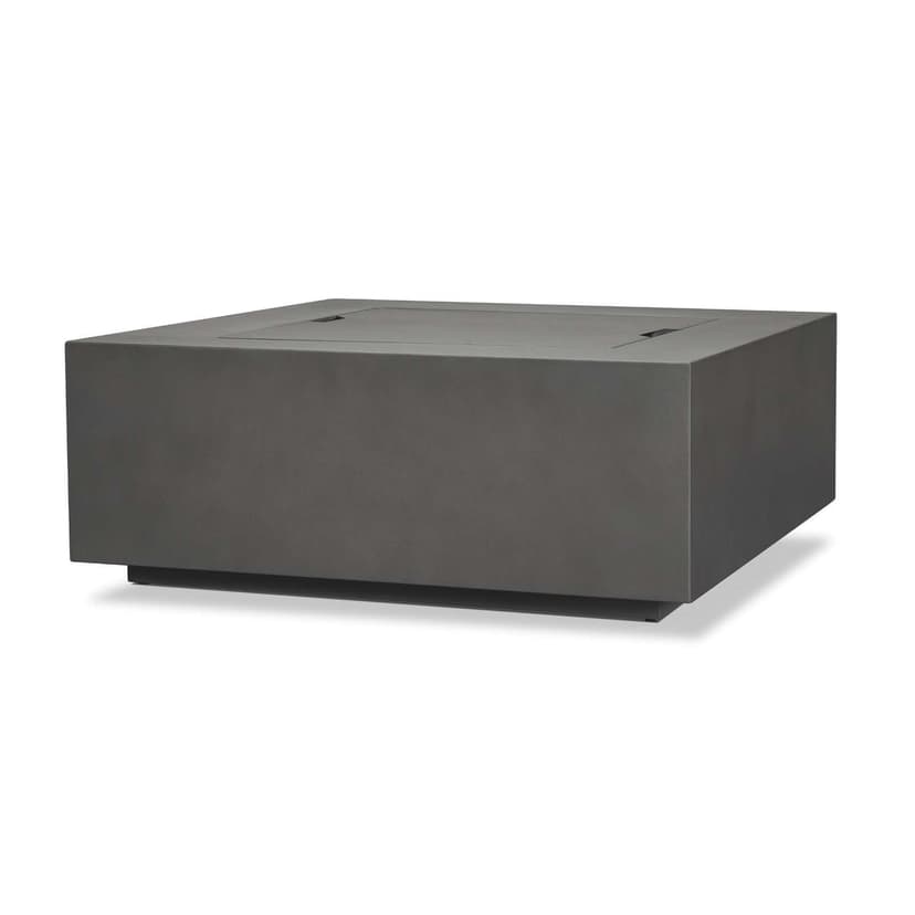 Aegean Square Steel Gas Fire Pit Table in Weathered Slate, 36-in