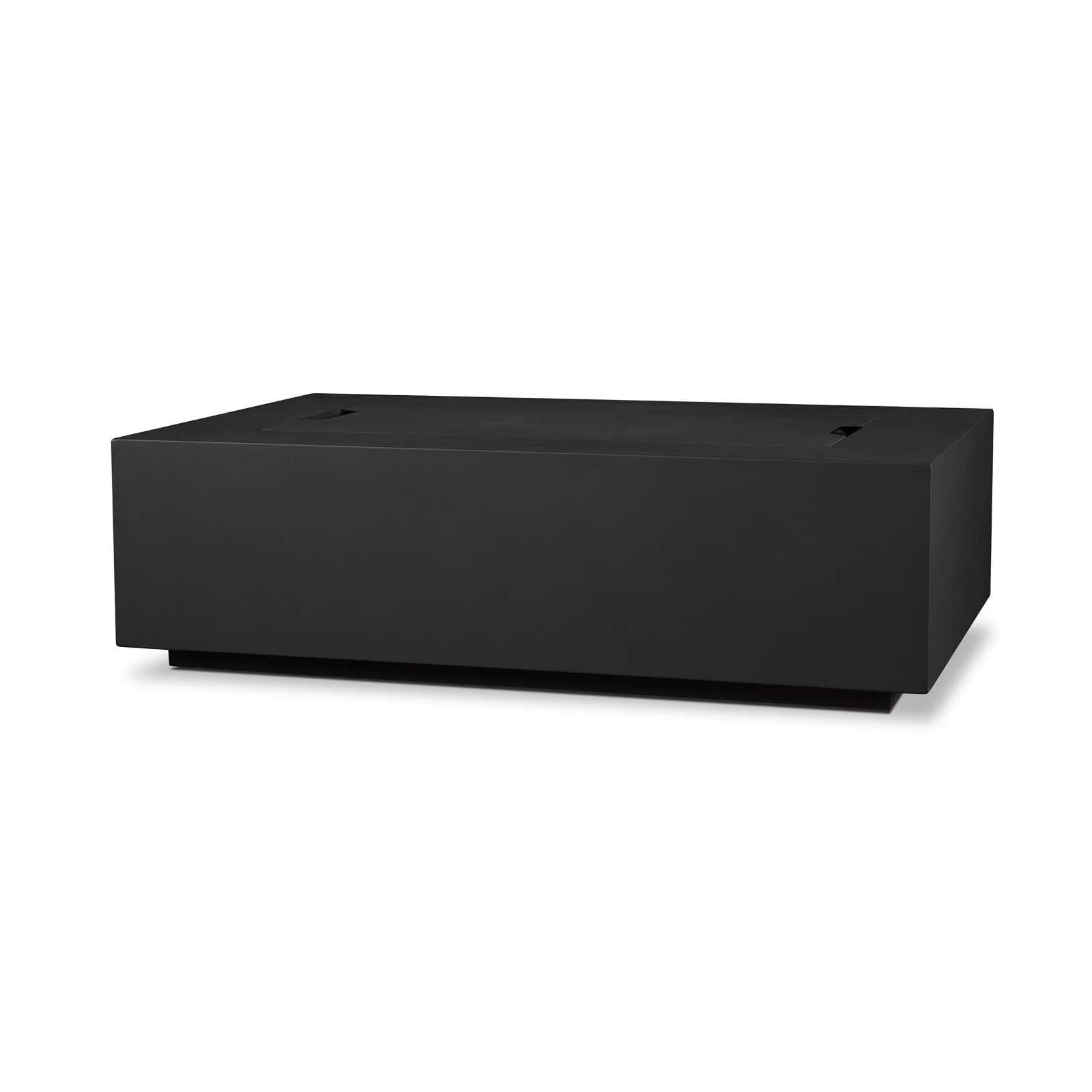 Aegean Rectangle Steel Gas Fire Pit Table in Black, 50-in