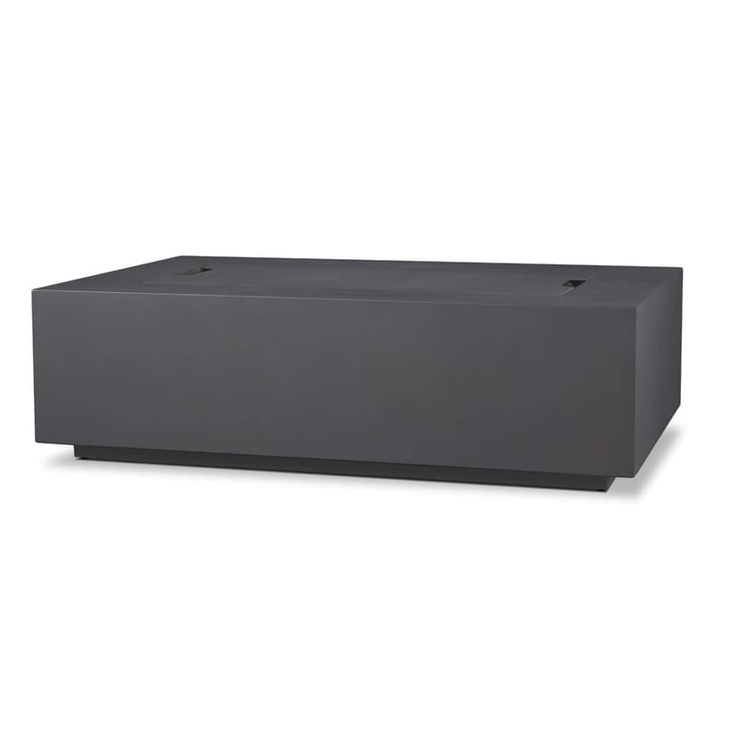 Aegean Rectangle Steel Gas Fire Pit Table in Slate, 50-in