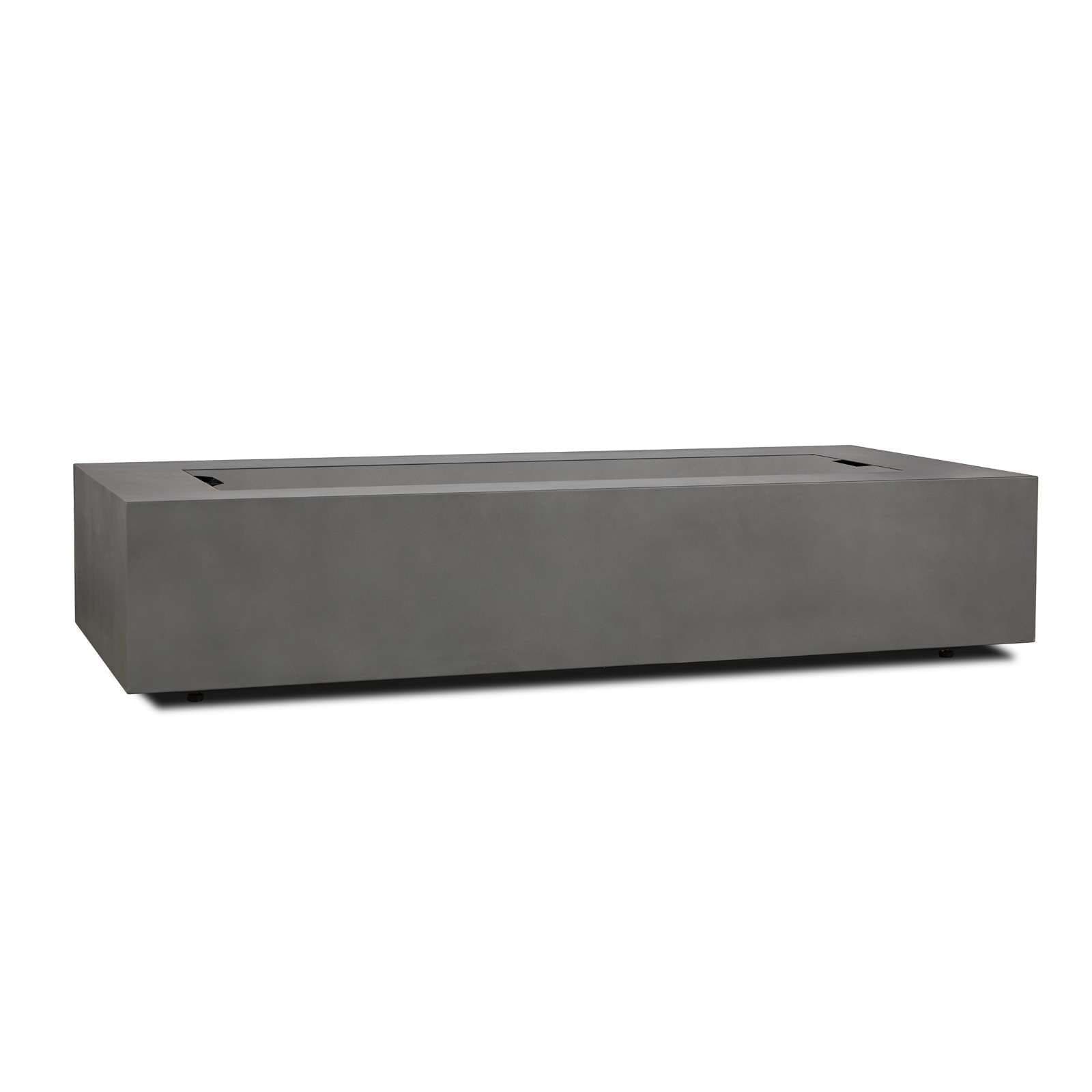 Aegean Rectangle Steel Gas Fire Pit Table in Slate, 70-in