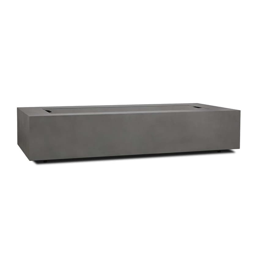 Aegean Rectangle Steel Gas Fire Pit Table in Slate, 70-in