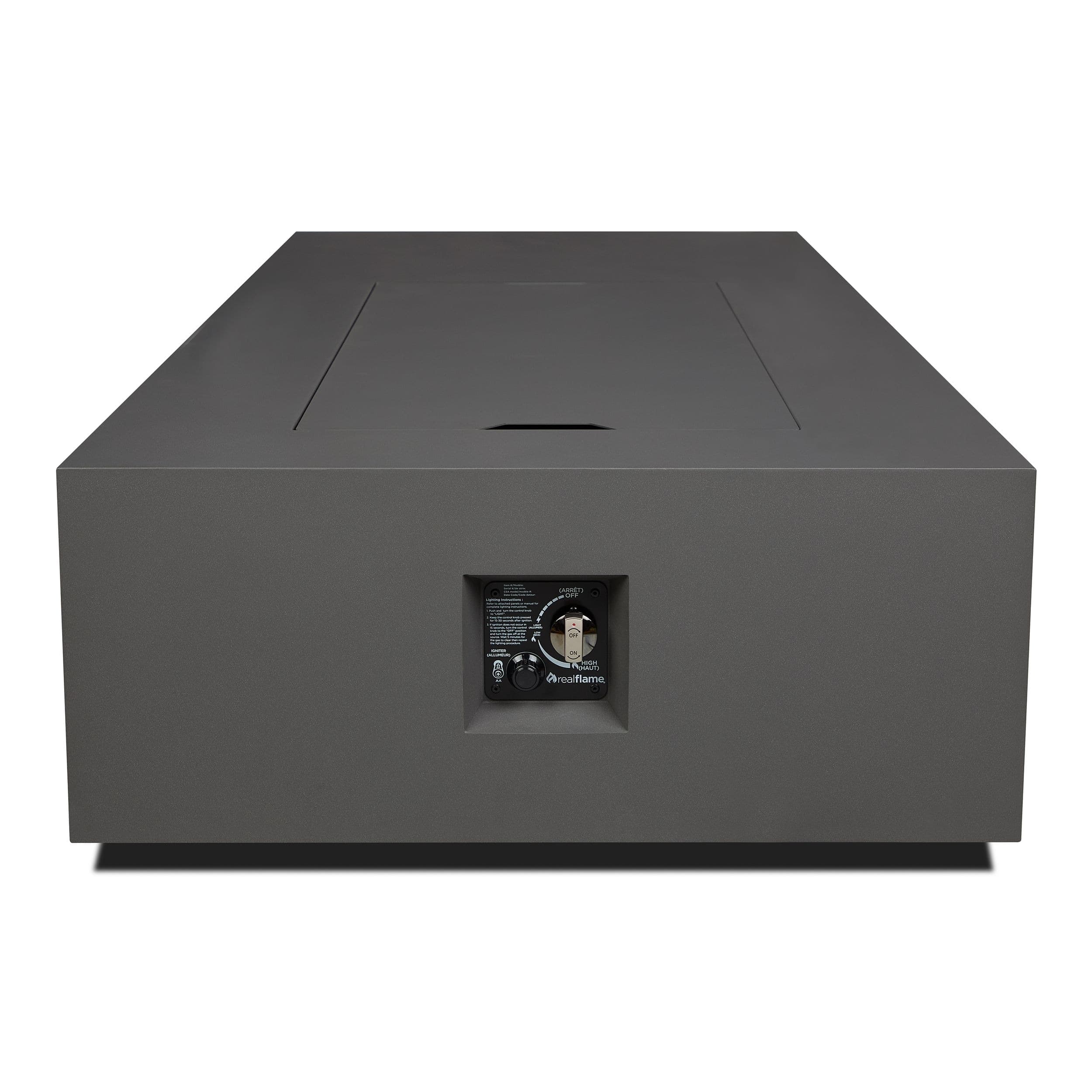 Aegean Asymmetrical Steel Gas Fire Pit Table in Slate, 75-in