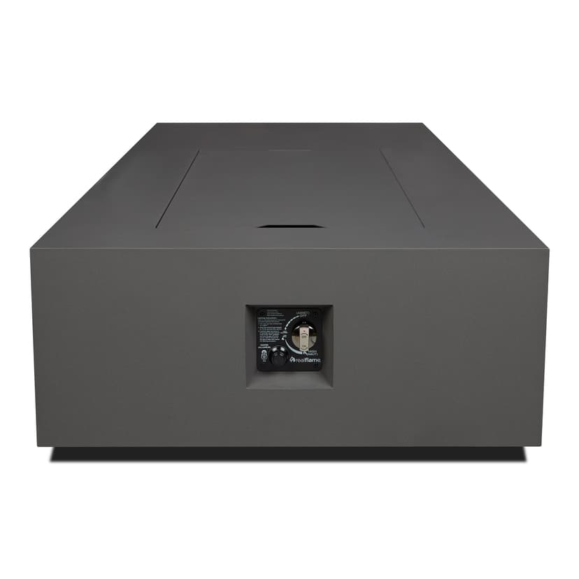 Aegean Asymmetrical Steel Gas Fire Pit Table in Slate, 75-in