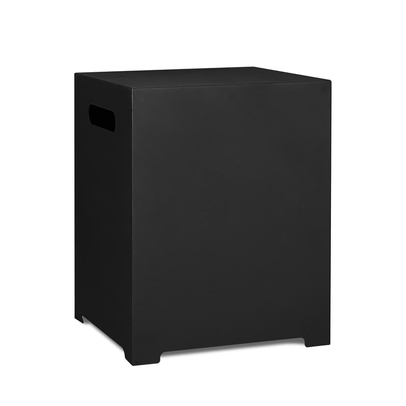 Square Metal Propane Tank Cover/ Side Table in Black, 20-in