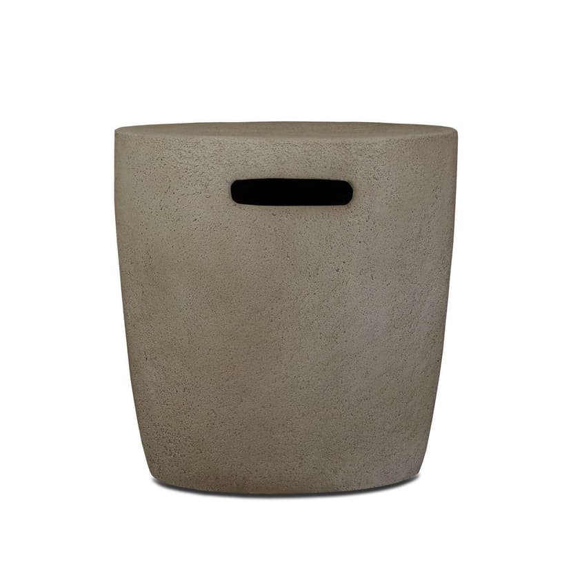 Riverside Concrete Propane Tank Cover Side Table in Gray, 20-in