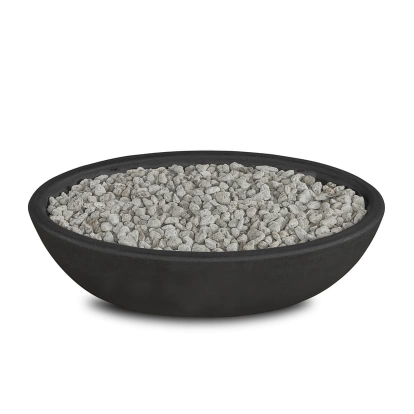 Riverside Oval Concrete Propane Fire Pit in Shale, 48-in