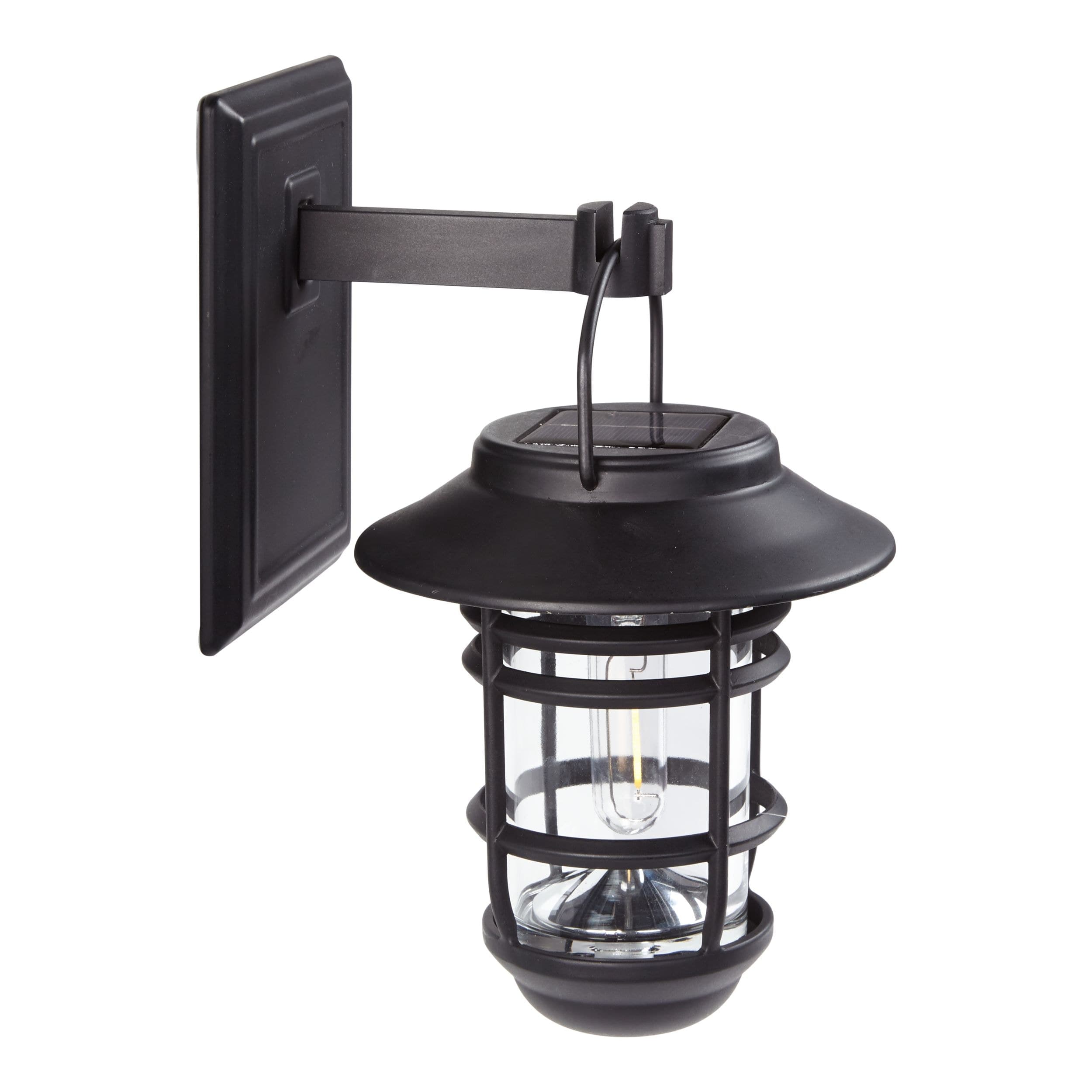 NOMA Outdoor Pure White 10 LM LED Solar Filament Wall Mounted Deck Lights, Black