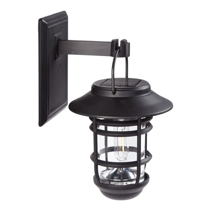 NOMA Outdoor Pure White 10 LM LED Solar Filament Wall Mounted Deck Lights, Black