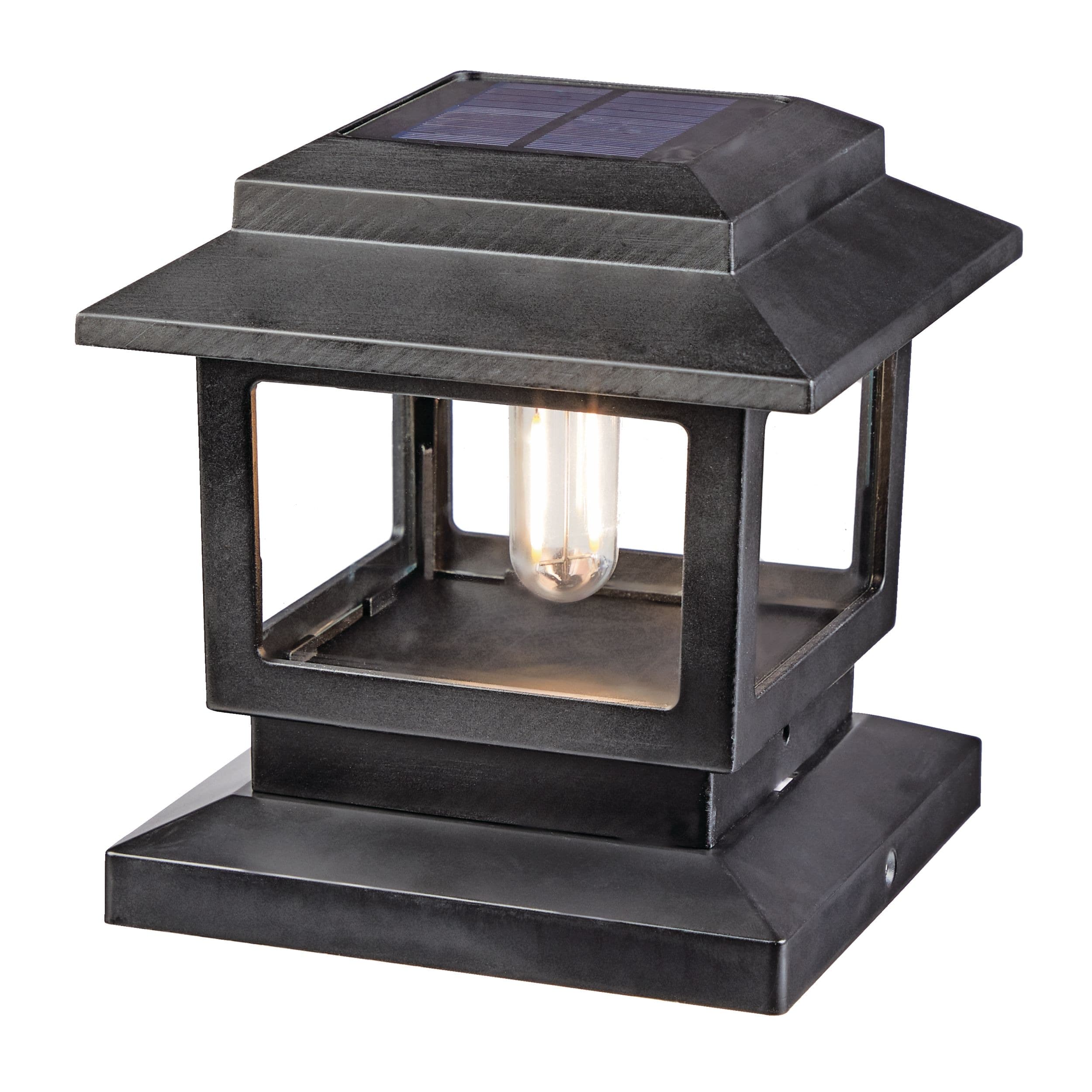 NOMA Outdoor Warm White 20 LM LED Solar V-Filament Post Cap Fence Lights, Assorted