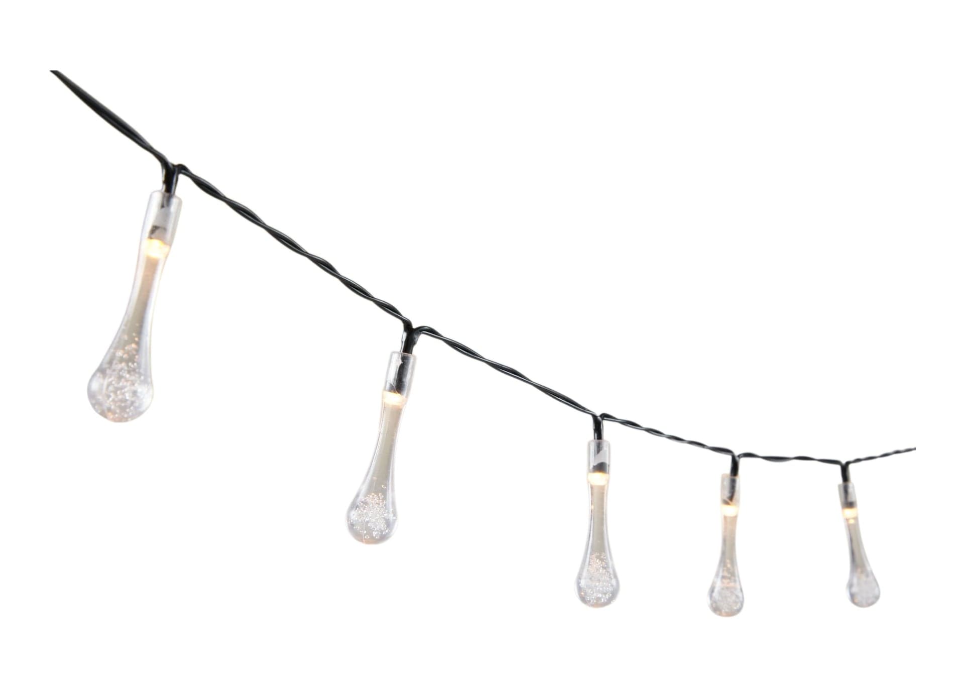 For Living Raindrop Garden String Lights with Warm White LEDs & 50 Multicolour Drops, 8.5-m