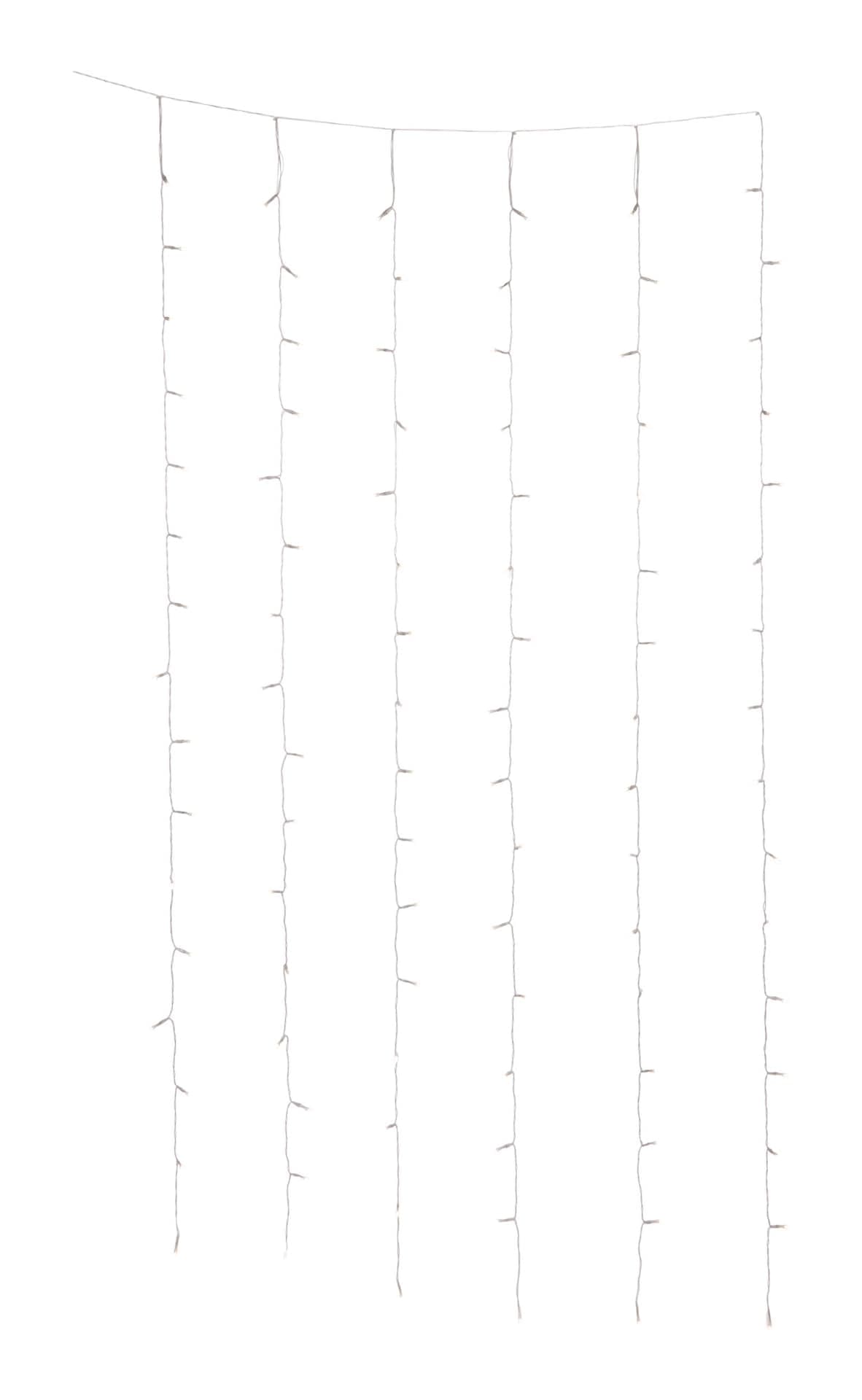 NOMA Outdoor Solar 6-Strand Warm White LED Curtain Lights, 7.96-ft